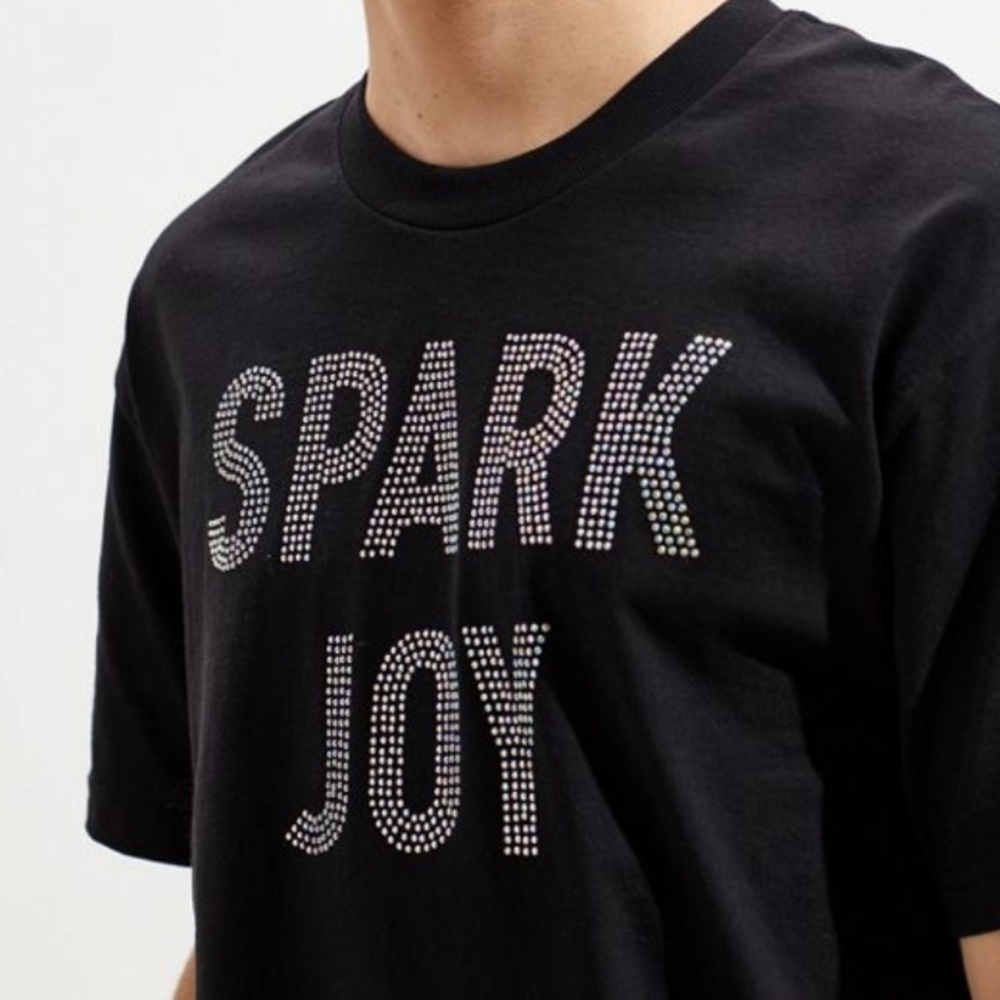 UO Altru  'Spark Joy' rhinestone Embellished Graphic Tee Lg Unisex Marie Kondo - Picture 3 of 8